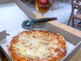Lovely pizza and pint