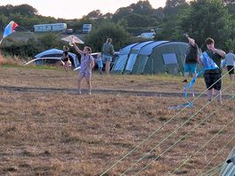 Kids playing with kites