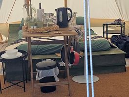 Inside the tent