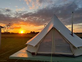 Sunset behind our tent