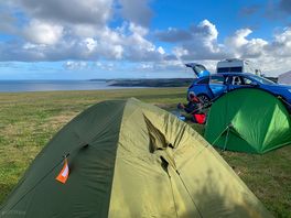 Looking west from behind the tent.