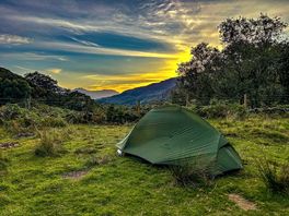 Pitched tent at the site