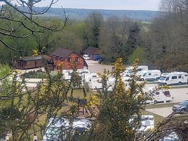 View from top of camp on dog walk path