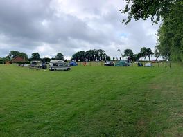 A panoramic view of the campsite.