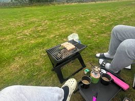 Enjoying a morning breakfast