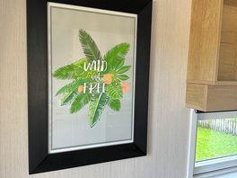 Lovely prints in cabin.