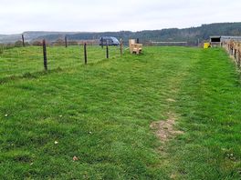Path to camp field, wash up shed