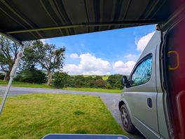 Pitch looking towards the river and tent pitches