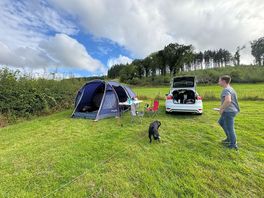 Slight incline in some of the pitch locations but it did mean we could be up to the hedge