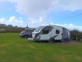 Caravan with awning on pitch 2