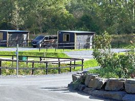 View of pitch and hot tub