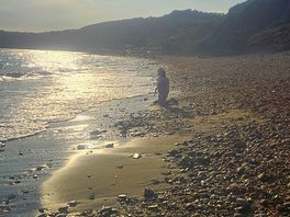Fossil hunting at charmouth beach