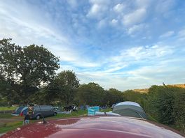 View down camping field