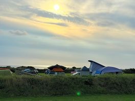 Tent pitch sunset
