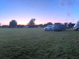 Sun goes down on the campsite