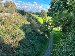 View down from the castle to the golf course