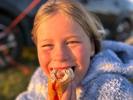 Hot dogs by the tent