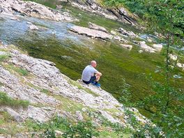 Enjoying the river lune next to campsite