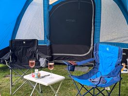 Just set up. oops a quick drink to start the weekend.
