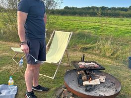 Cooking on the fire pit