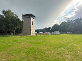 View from our tent looking at climbing tower