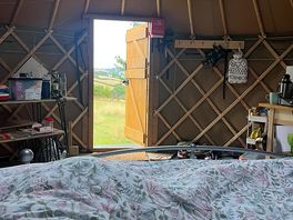 Cosy wake up inside the yurt