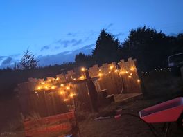 Around the hot tub lit up