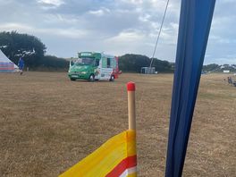Ice cream van on site at night