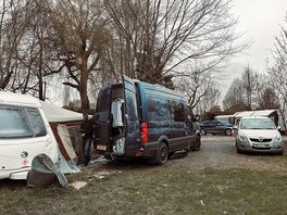 Not the grass pitch for van, car, awning, 4 adults 1 child and a dog