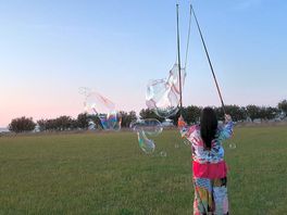 Bubbles at sunset