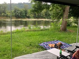 Couldn’t camp much closer to the river.