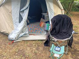 Cosy spot near the tree line to be able to reach the electric hook up on the other side of the trees