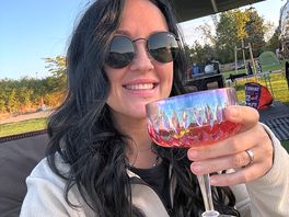Enjoying a drink by the van
