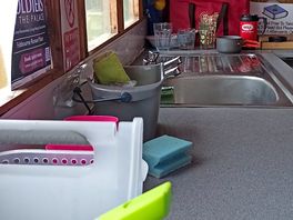 Clean washing up area.