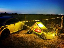 Photo of the set up along with the fields behind