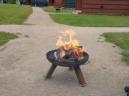 Fire pit and view of some pods