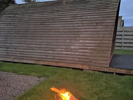 Camp fire at night