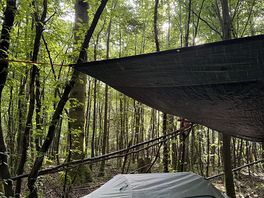 Tent pitch immersed in nature