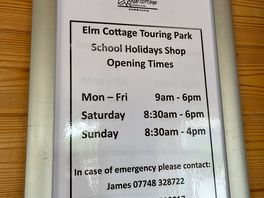 View of shop open hours