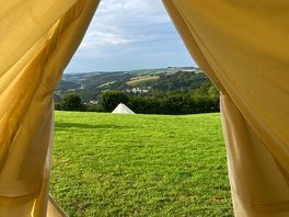 The view from our bell tent.