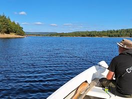 Fishing from a boat