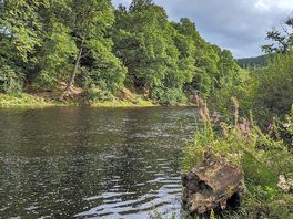 The river dee running beside the campsite