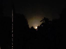The moon at night.