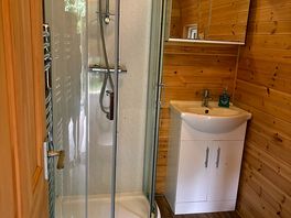 Spacious shower/toilet area!