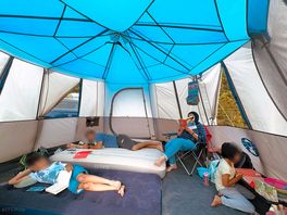 Inside the tent