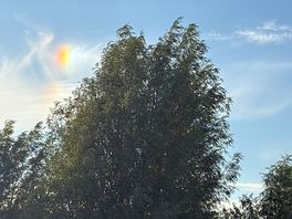 Beautiful rainbow forming