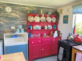The shared kitchen - super cute - the private kitchen for the bell tent was also excellent.