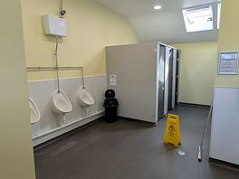 Clean toilet block.