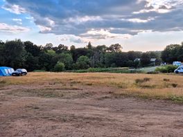 View from our plot looking down towards the lake just behind that rise.