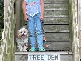 Granddaughter at the tree house